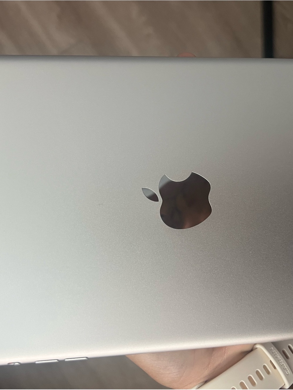 Apple Mini IPAD: Apple Silver MacBook with Polished Apple Logo